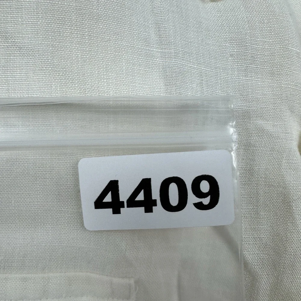 Polo Ralph Lauren VTG Pratt White Pure Linen S/S Dual Pocket Button Front Size L